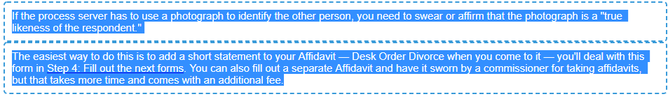 Screenshot of two paragraphs wrapped separately in important box style