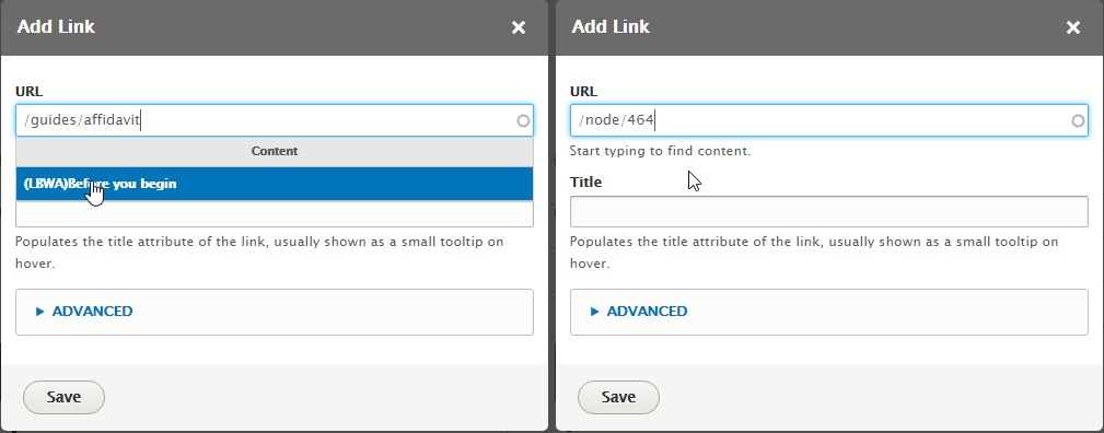 Screenshot showing the correct file paths to use