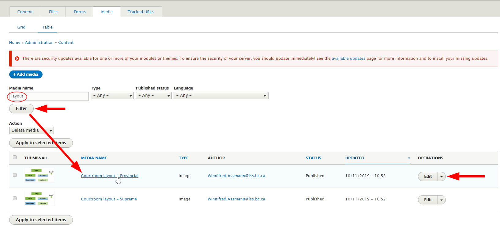 Screenshot showing how to add open images for editing in Media tab