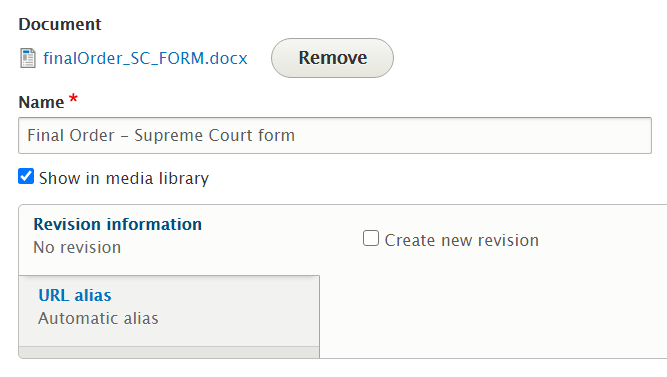Edit form dialog box