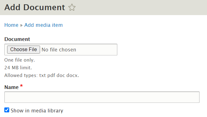 Screenshot of Add document dialog box