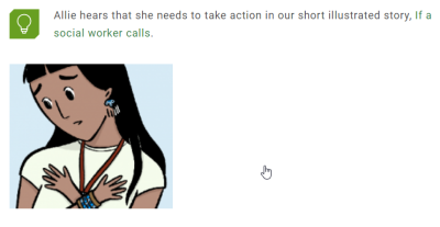 Screenshot of a scenario link on a sub-landing page